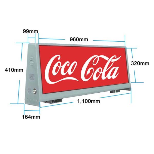 IP65 Outdoor Mobile LED Screen Taxi Top Advertising Signs 5500 nits Brightness