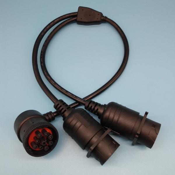 Right Angle J1939 Deutsch 9 Pin Female to Dual Deutsch 9-Pin Male Y Cable