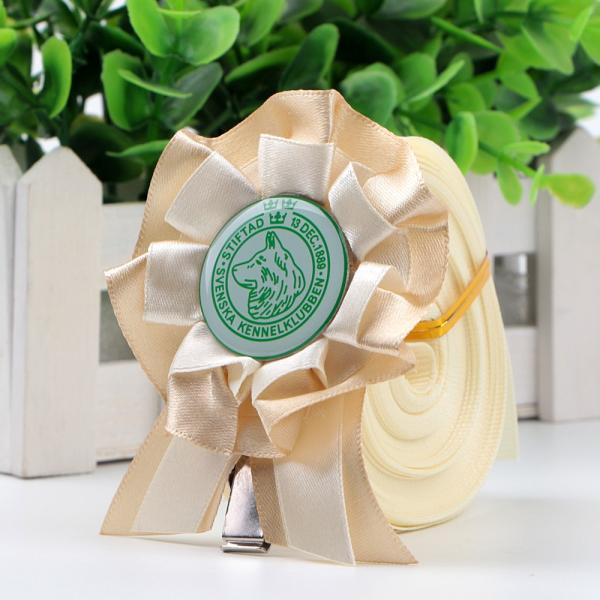 Support 7 Days Sample Order Lead Time Custom Solid Color Printed Satin Rosette Award Ribbon for Medals