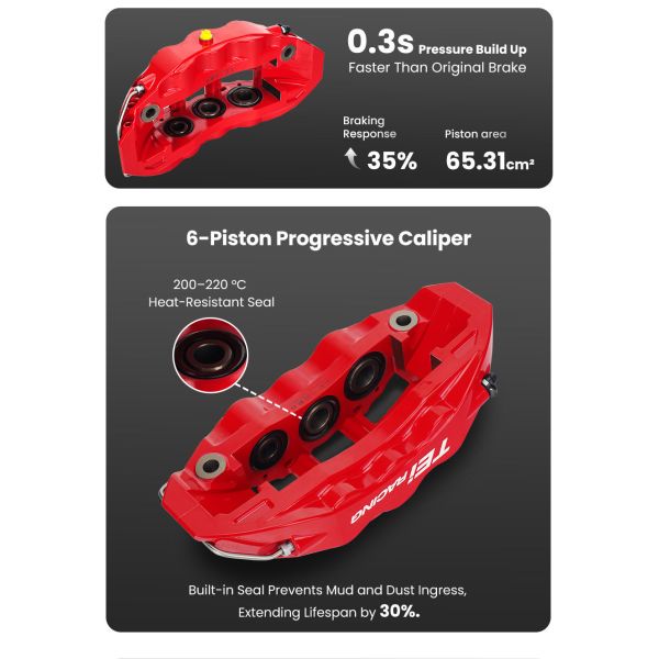 TEI Brake Caliper SR6 performance car parts 6 Piston BBK R17 R18 Car Wheel Upgrade Brake Kit for Ford Bronco