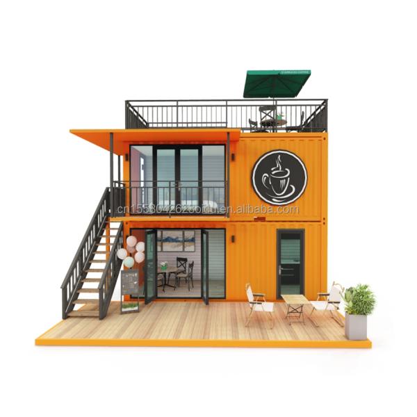 Galvanized Steel Square Tubes Modern Small Western-Style Tiny House Flat Pack Container Coffee Shop for Mall Application