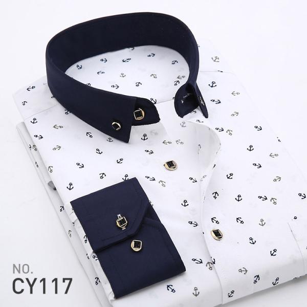 Men's Slim Plaid Printed Long-Sleeved Shirt 100% Polyester Fabric Type and Zipper Closure