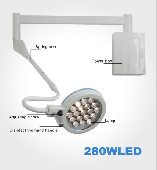 Examination Medical LED Light Wall Mounted 280W For Operating Theater / Clinic