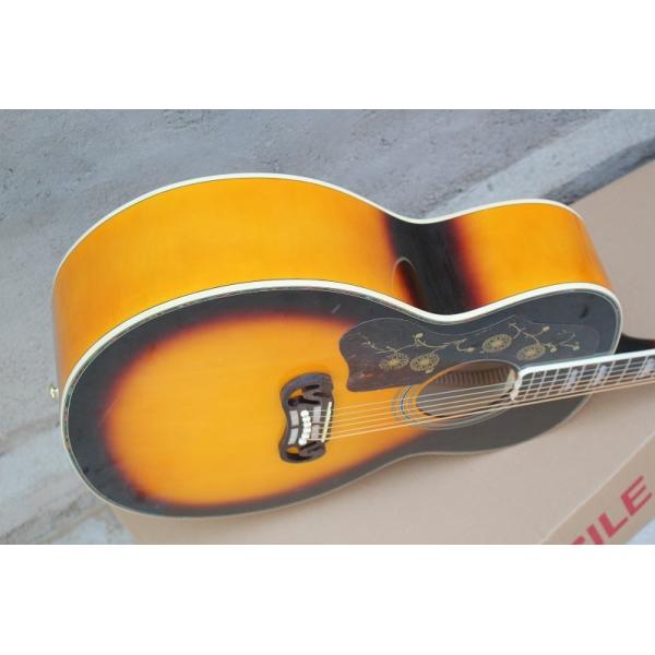 Factory Gibsons Custom 43 inch S 20 frets tobacco sunburst left acoustic guitar with electric guitar's pickup