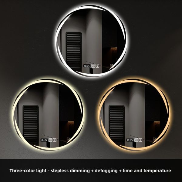Alien Smart Tornado LED Light-Up Wall-Mounted Makeup Mirror Touch Switch Modern Design for Bathroom Use Hotels Apartments