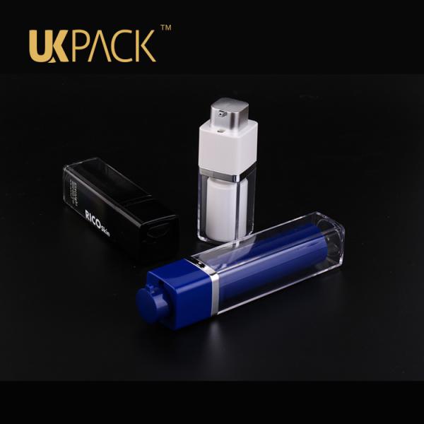 UKMS15 15ml-30ml-50ml Cuadrado Botella sin aire de tipo elevador giratorio botella acrílica para cosméticos masculinos