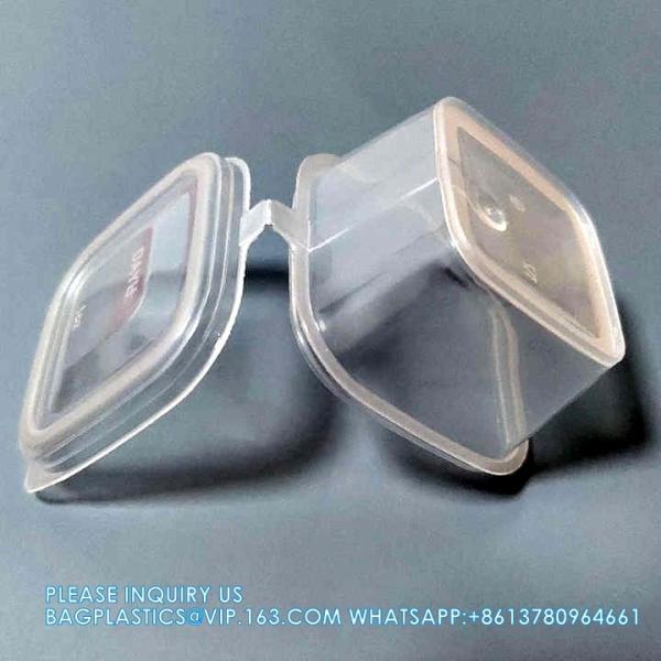 Factory Direct Sale Disposable Plastic Food Transparent Sauce Cup Cover Takeaway Food Square Sauce Container