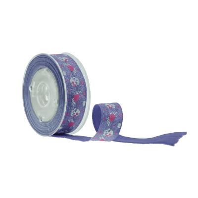 Skull Printing Elastic Ribbon Hair Ties , Stretchy Patterned Elastic Ribbon