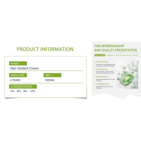Professional Oxidant Hair Developer Cream Permanent 100ml for Home Use Hair Color Manufacturer Wholesale