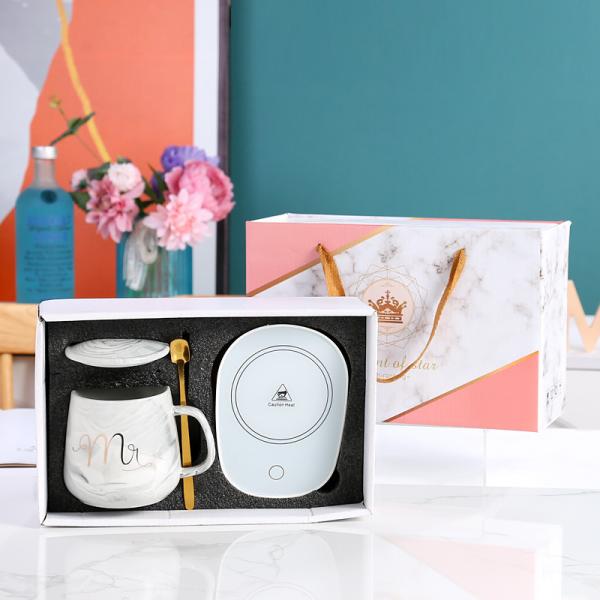Ceramic Cup 55 Degree 380ml Constant Temperature Cup Set Gift Boxed for Wedding Gift