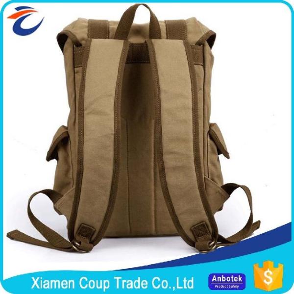 Men Women Canvas Vintage School Backpack With Two Side Pockets