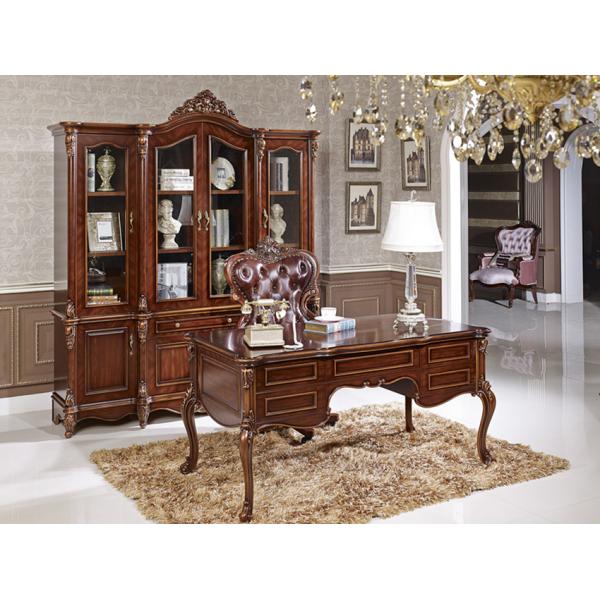 Brown Hard Wooden Workstation Desk