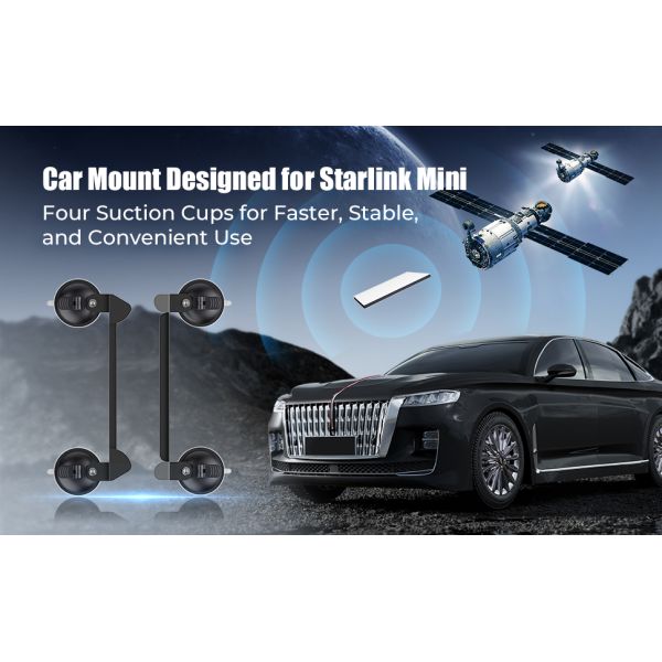Heavy-Duty Suction Cup Car Mount for Starlink Mini, Secure Vehicle Roof Adapter Kit for Driving
