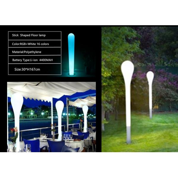 Лампа пола РГБ материальной ручки полиэтилена форменная на открытом воздухе с стоящим основанием