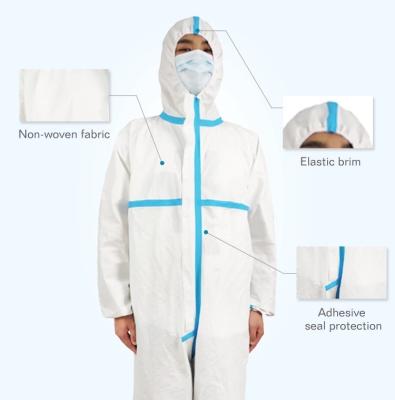 Hooded Disposable Body Suit , Waterproof Disposable Coveralls Work Safety