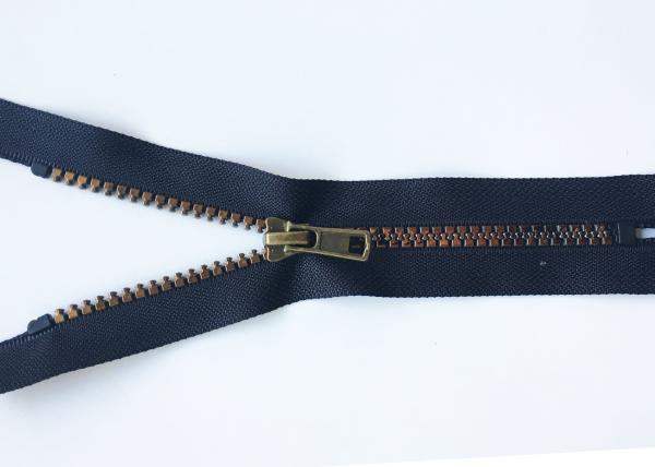 Gold Teeth Riri Sewing Notions Zippers With Golden / Silver Pull , Metal Big Silver Black Copper