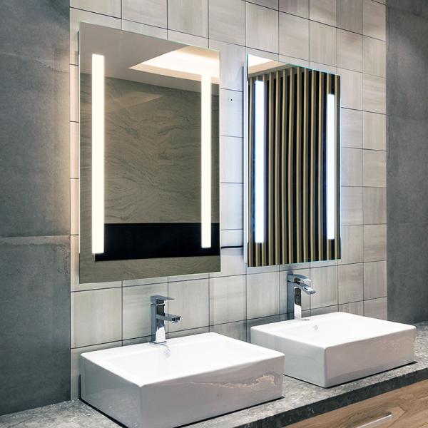 Design personnalisé Style LED miroir de salle de bain éclairé avec horloge et armoire à médicaments