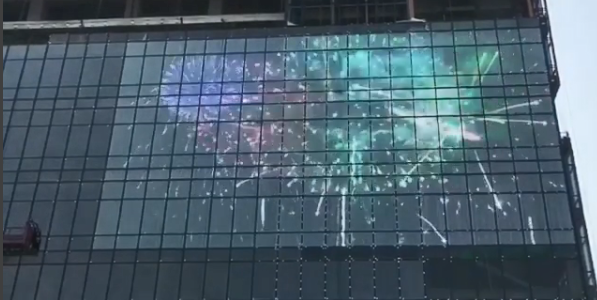 Ultra Slim Design Transparent LED Screens For Glass Wall / Stores Advertising