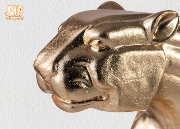 130cm Leopard Sculpture Decor With Gold Leaf Finish Polyresin Animal Statue