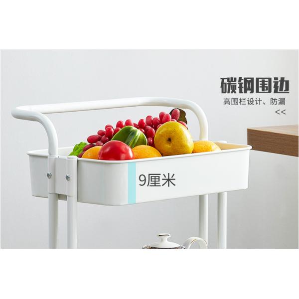 Kitchen Three Storey 15kg Bearing Metal Trolley Cart
