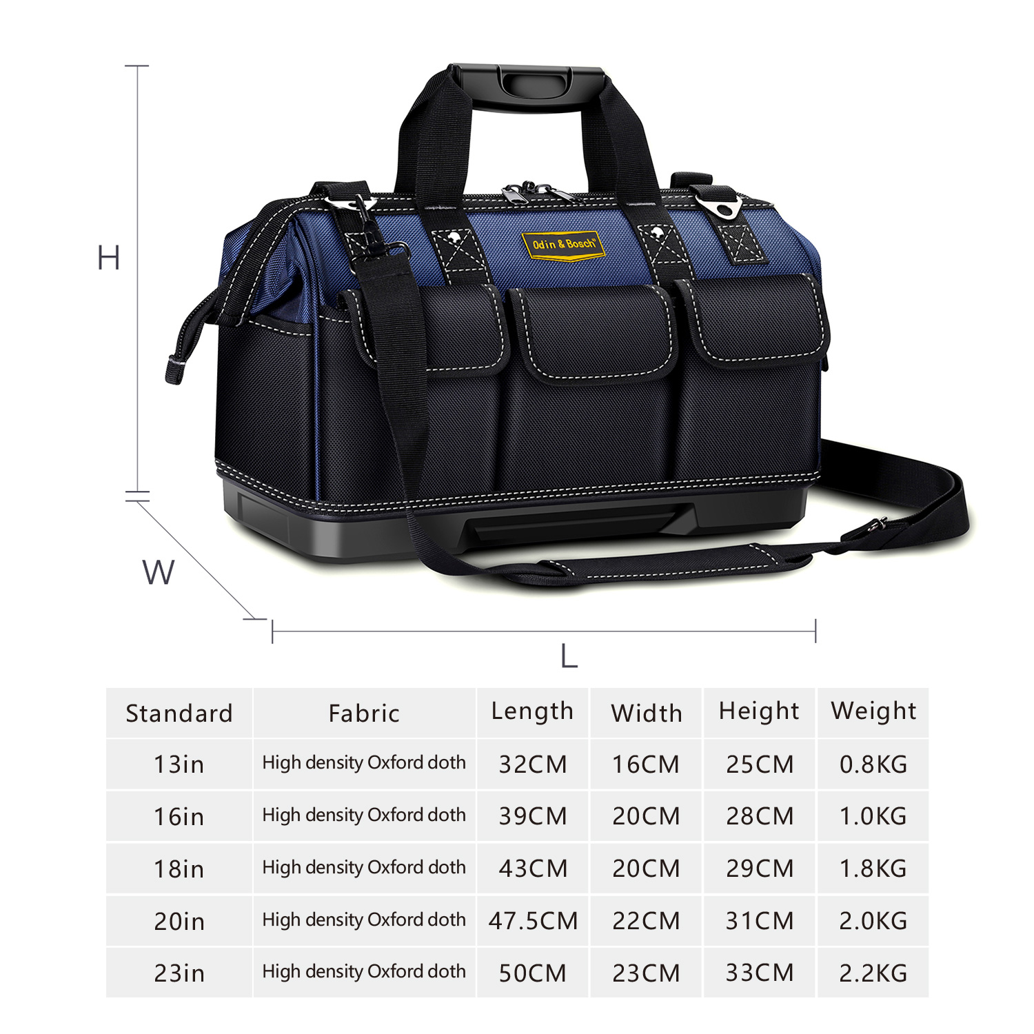 Heavy Duty Multi-Purpose Oxford Zipper Organize Storage Electrian Tool Bag Hanging Tool Bag Electrician With Hard Bottom