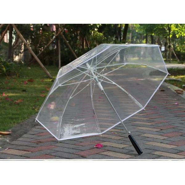 Golf Transparent Umbrella With LED Light For Rain With Fiberglass Ribs And Aluminum Shaft,