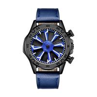 Montre-bracelet de cadran de quartz de Miyota de montre de quartz du bracelet en cuir 3ATM grande pour les hommes