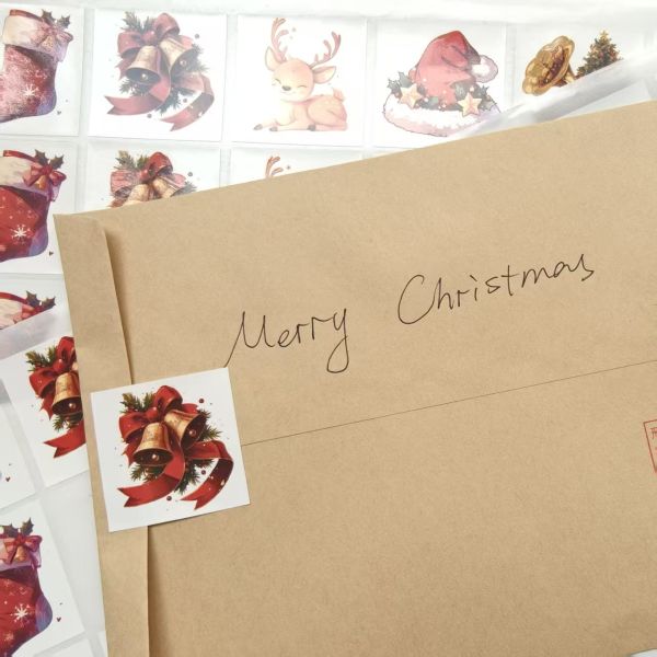 Customized Elegant Adhesive Christmas Gift Labels for Corporate Holiday Presents