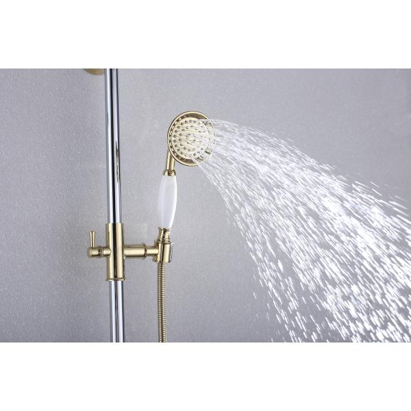 Chrome Finish European Style Vintage Rain Shower Set with Adjustable Hand Shower Head