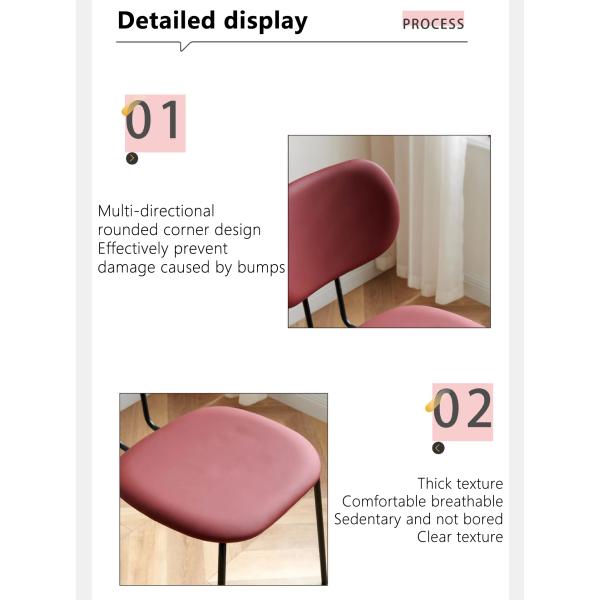 Stacking Velvet Or Leather Dining Chair With Metal Legs Adjustable