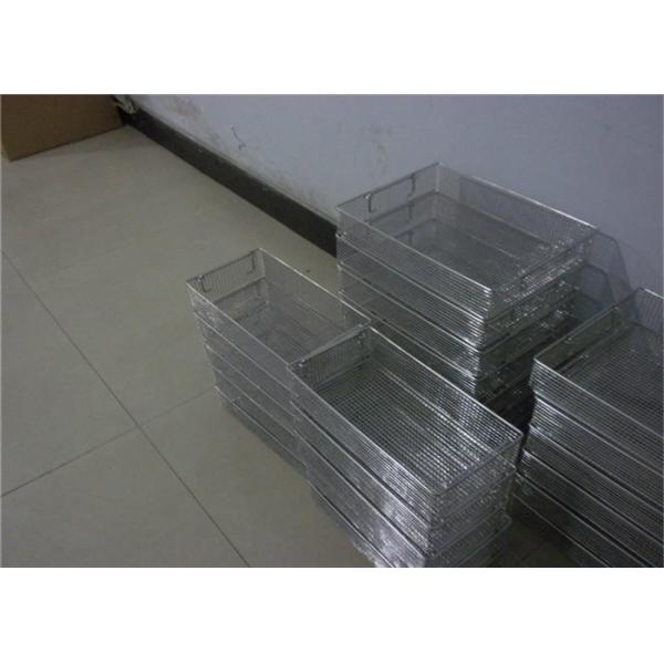 Perforated  Stainless Steel Wire Mesh Baskets For Medical Sterilization 50 - 120mm Width