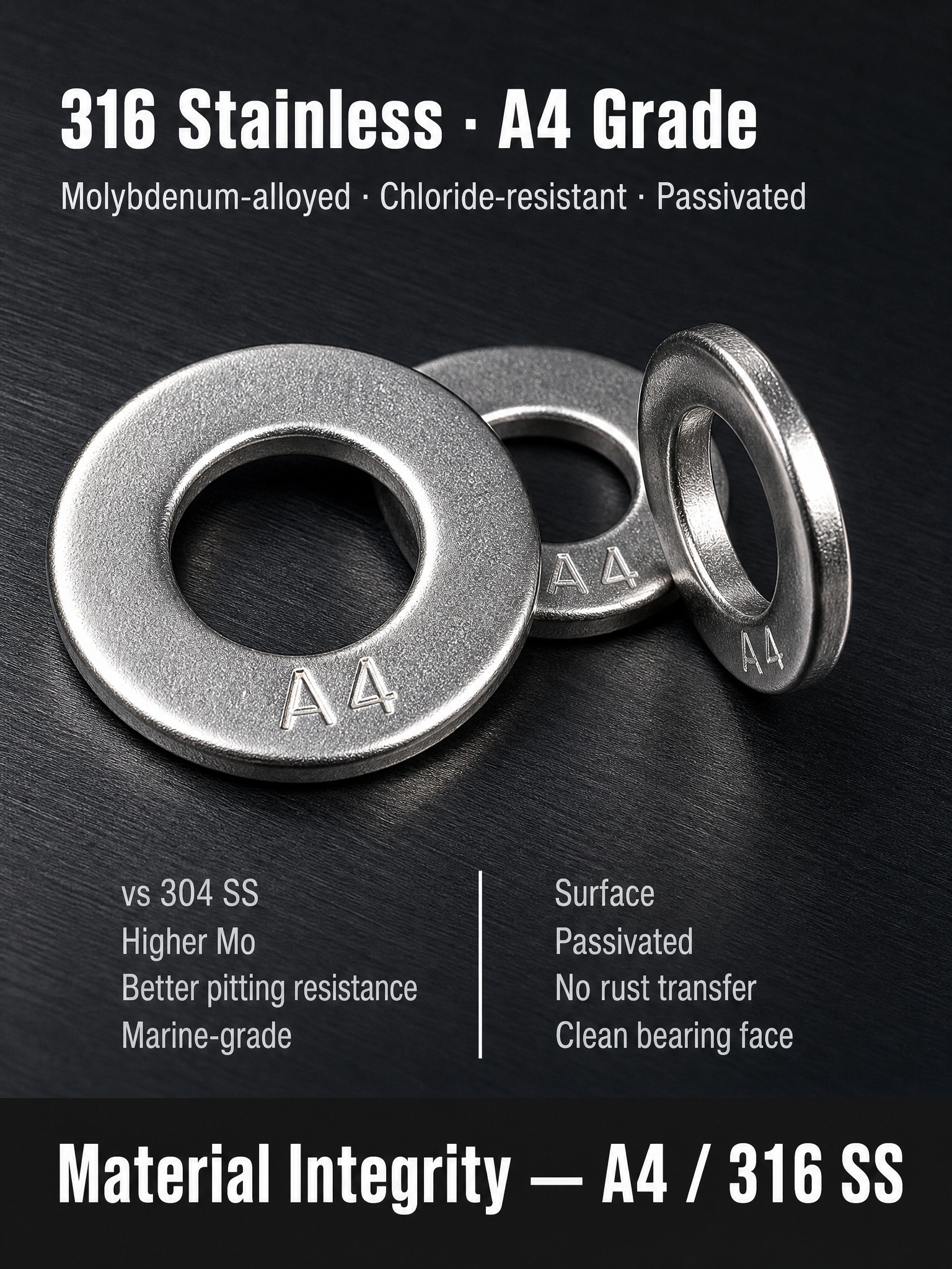 Factory 316 Flat Washer Seawater Salt Spray Rust Resistant Washer Thickening Increase Stainless Steel Flat Washer Non-calibration