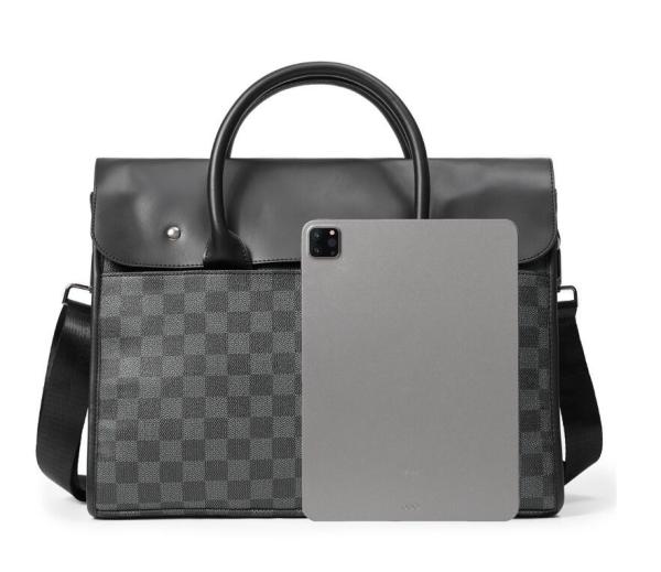 Classic Plaid Pattern Mens Business Briefcase for Business Trips and Laptop Storage