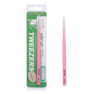 Extensões retas cor-de-rosa da pinça da pestana de ST-12 Vetus de aço inoxidável