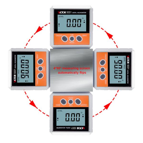 Relative Absolute Magnetic Digital Inclinometer 4*90° Magnets In Bottom Pocket Type