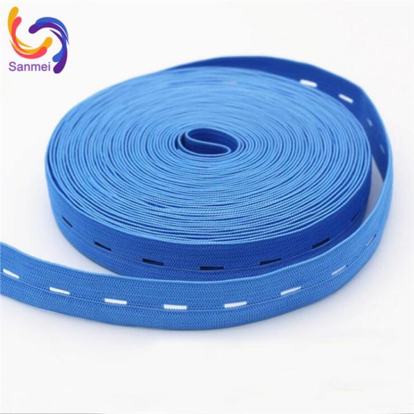 Customized Multicolor Nylon Webbing Breathable Buttonhole Elastic Band for Garment Face Shield with Customized Width