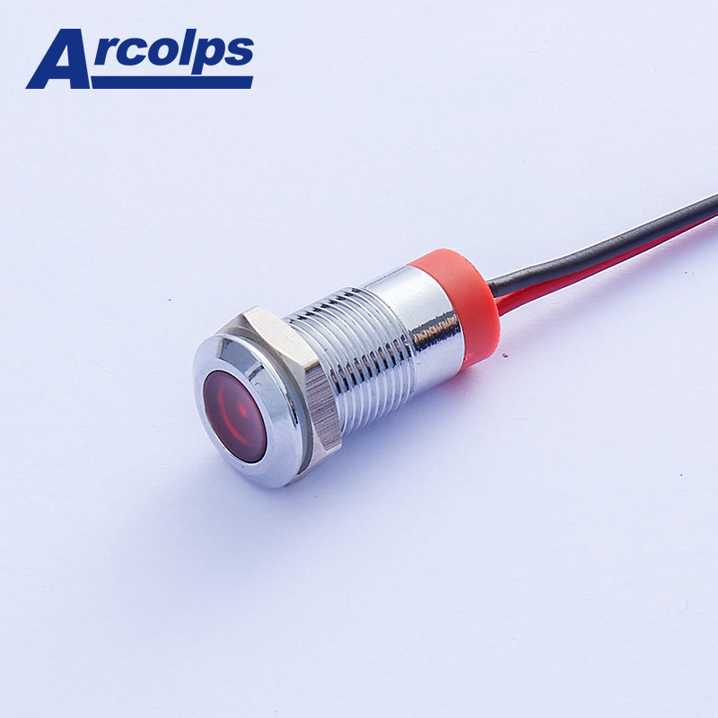 IP68 Durable 8mm LED Indicator Light Wear Resistant 0012 Series