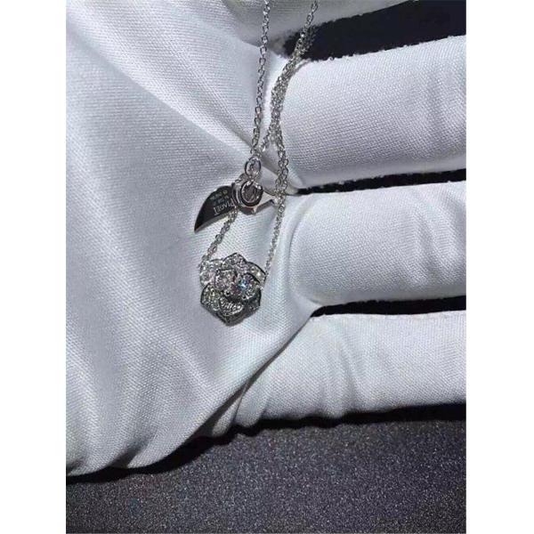 Luxury jewe factory Rose diamond  Necklace 18k gold  white gold yellow gold rose gold diamond Necklace