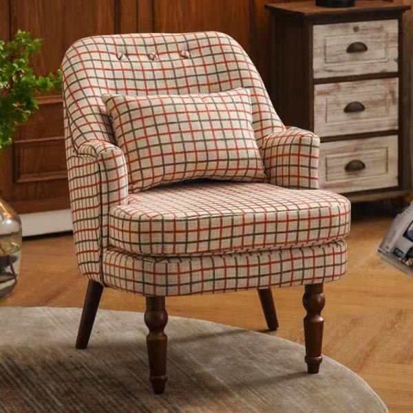 Luxury Retro Ringer Solid Wood Chair Hotel Bedroom Living Room
