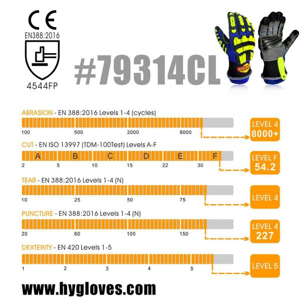 Перчатки Extrication спасения 4544FP EN388 2016 сверхмощные отрезали устойчивый ANSI отрезали уровень A8