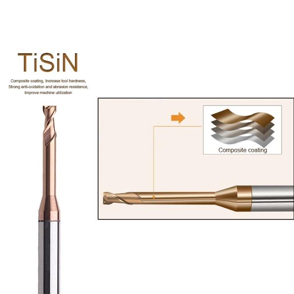 HRC60 Precision Miniature CNC Cutters Deep Groove Tungsten Carbide End Mill Long Neck Fraise For Metal