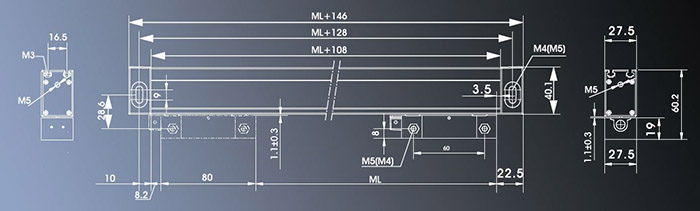 Землеведение масштаба IP65 Easson VS21 0.001mm цифровое оптически линейное стеклянное
