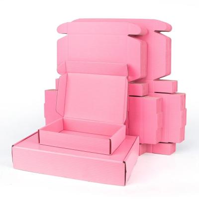 Boîtes auto-érigées Boîtes d'expédition rose Boîtes de carton imprimées sur mesure
