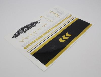Gold silver and black metallic temporary tattoo, Black ink tattoo