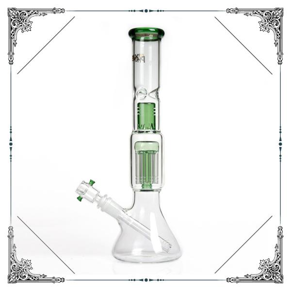 Ice Catcher Beaker Bottom Borosilicate Glass Bongs 8 Arms Perc Splash Guard