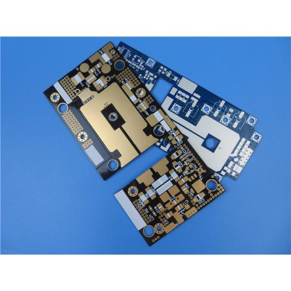 RF-35 PCB 2-layer with 10mil,20mil, 30mil and 60mil thickness organic-ceramic laminate with Immersion gold | Blue Solder Mask | white Silkscreen