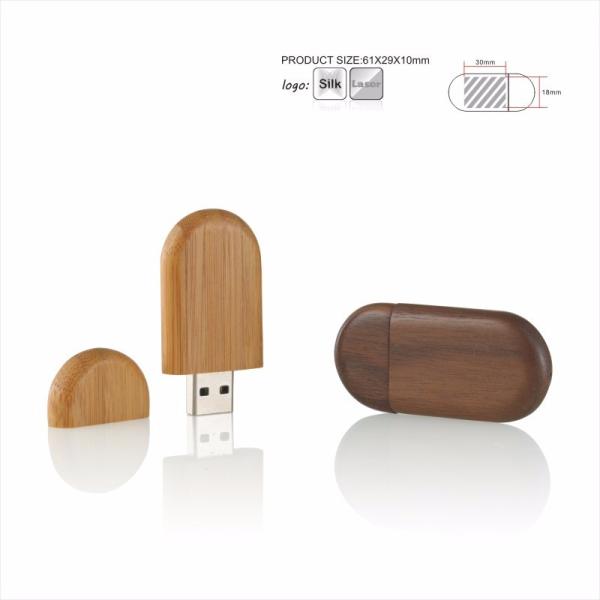Ovale Shape  4Gb Wooden USB flash drive With gift Packing for Wedding gifts