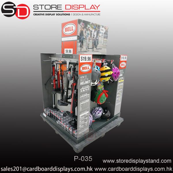 China Custom Point-of-Purchase Display with hooks in four sides