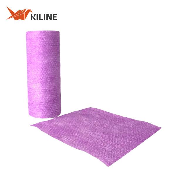 Custom Size Purple Disposable Cleaning Cloths Dusting Rolls 55gsm Highly Absorbent