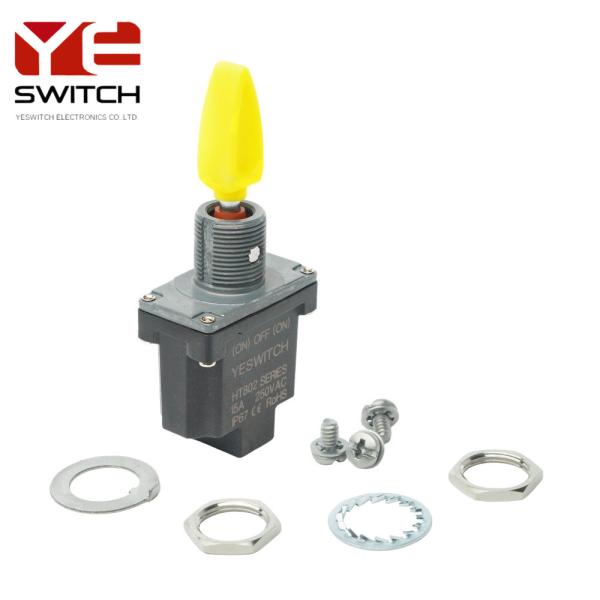 Industrial Toggle Switch SPDT Momentary (ON)-OFF-(ON) High-Current Screw Terminal